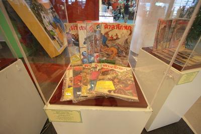 หรือเป็นตู้โชว์แบบนี้ รวมกันแล้วไม่น่าจะเกิน 100 เล่ม